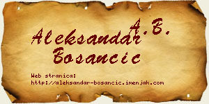 Aleksandar Bosančić vizit kartica